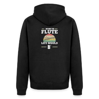 flute - Unisex Premium Organic Zip Hoodie - black - Back - Nico (187cm)