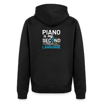 Piano music piano - Unisex Premium Organic Zip Hoodie - black - Back - Nico (187cm)