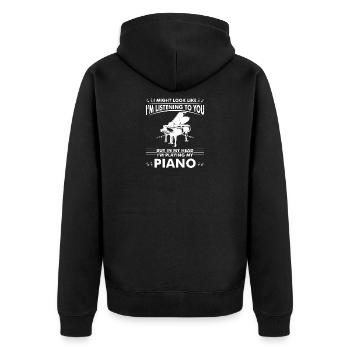 Piano piano - Veste à capuche bio Premium Unisexe - noir - Dos - Nico (187cm)