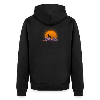 rottweiler - Unisex Premium Organic Zip Hoodie - black - Back - Nico (187cm)