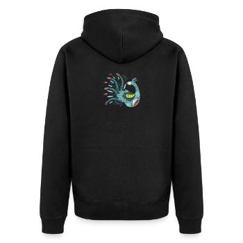Oiseau paon - Veste à capuche bio Premium Unisexe - noir - Dos - Nico (187cm)