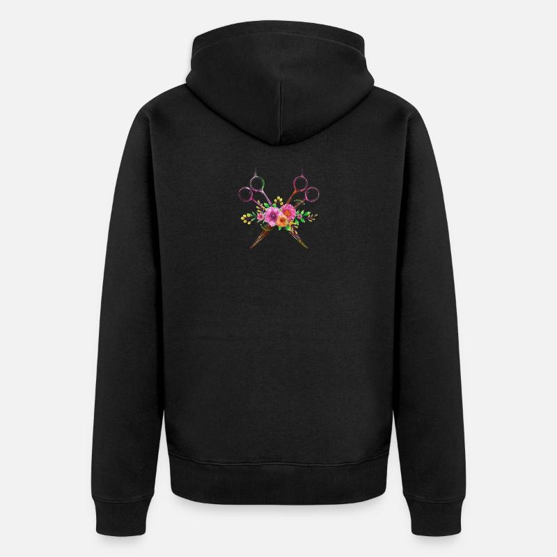 Frisör - Unisex Premium Bio Zip Hoodie - Schwarz