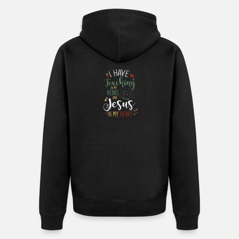 Jesus Gläubig - Unisex Premium Bio Zip Hoodie - Schwarz