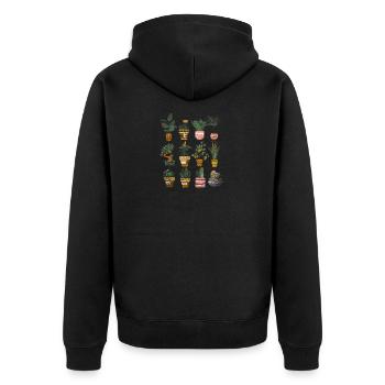 plants - Unisex Premium Organic Zip Hoodie - black - Back - Nico (187cm)