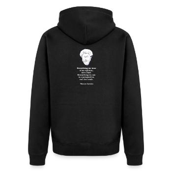 Marcus Aurelius Quote Philosophy Philosopher Stoic - Unisex Premium Organic Zip Hoodie - black - Back - Nico (187cm)