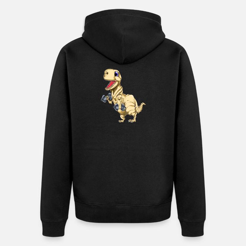 Boucles de biceps Tyrannosaurus - Veste à capuche bio Premium Unisexe - noir