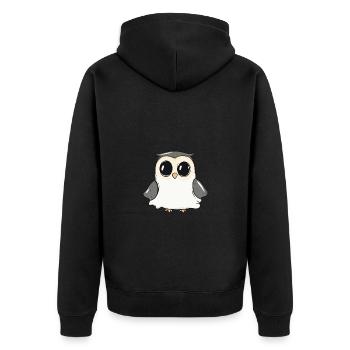 Owl Halloween Funny Ghost - Unisex Premium Organic Zip Hoodie - black - Back - Nico (187cm)