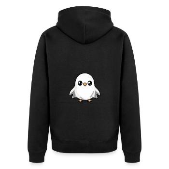 Dove Bird Halloween Funny Ghost - Unisex Premium Organic Zip Hoodie - black - Back - Nico (187cm)