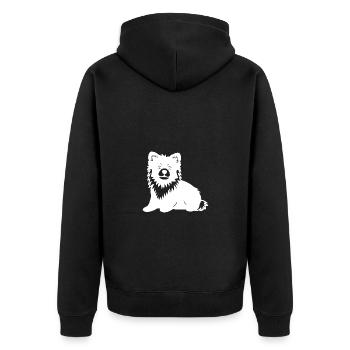 Silhouette de chien de Poméranie - Veste à capuche bio Premium Unisexe - noir - Dos - Nico (187cm)