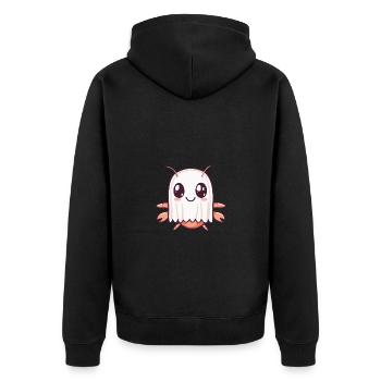 Hummer Krebs Halloween Lustig Geist - Unisex Premium Bio Zip Hoodie - Schwarz - Hinten - Nico (187cm)