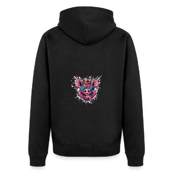 Schwein Geburtstag Lustig Party - Unisex Premium Bio Zip Hoodie - Schwarz - Hinten - Nico (187cm)