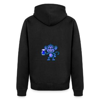 Monkey Beer Party Funny - Unisex Premium Organic Zip Hoodie - black - Back - Nico (187cm)