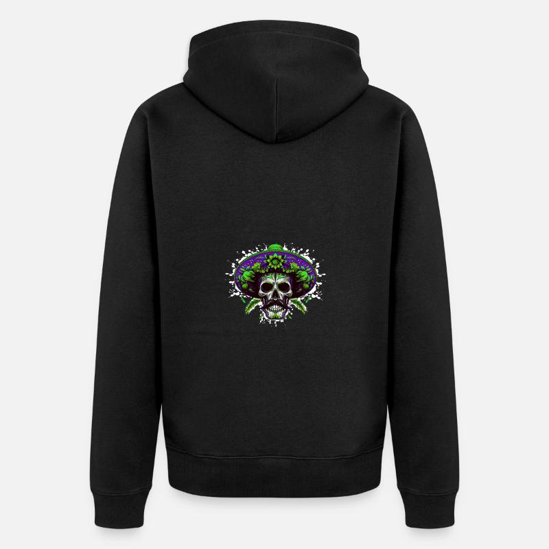 Crâne mexicain - Veste à capuche bio Premium Unisexe - noir