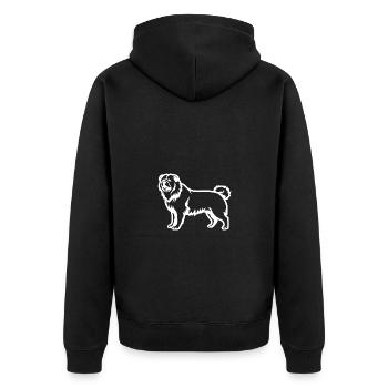 Chow Chow Hund Silhouette - Unisex Premium Bio Zip Hoodie - Schwarz - Hinten - Nico (187cm)
