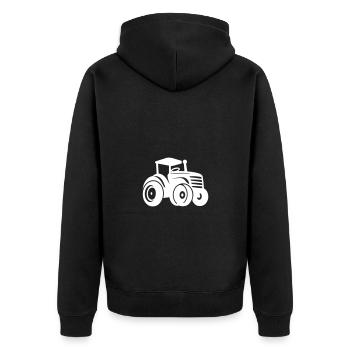 Tractor Agriculture - Unisex Premium Organic Zip Hoodie - black - Back - Nico (187cm)