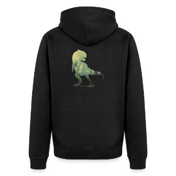 Tyrannosaurus - Unisex Premium Organic Zip Hoodie - black - Back - Nico (187cm)