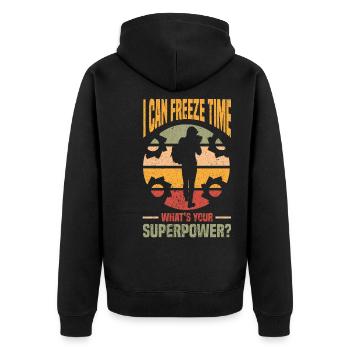 Photographer Photos Photo Cameraman Paparazzo - Unisex Premium Organic Zip Hoodie - black - Back - Nico (187cm)