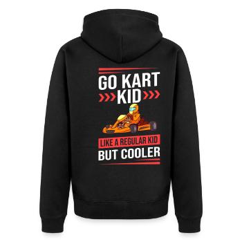 Go Kart Racing Indoor Karting Kartsport Kartbahn - Unisex Premium Bio Zip Hoodie - Schwarz - Hinten - Nico (187cm)