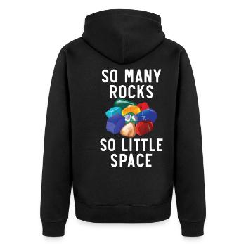 So many stones, so little space Collecting stones - Unisex Premium Organic Zip Hoodie - black - Back - Nico (187cm)