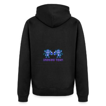 Monkey Drinking Team Beer Party - Unisex Premium Organic Zip Hoodie - black - Back - Nico (187cm)