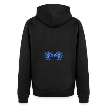 Monkey Team Beer Party - Unisex Premium Organic Zip Hoodie - black - Back - Nico (187cm)