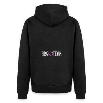 BBQ Grill Team - Unisex Premium Organic Zip Hoodie - black - Back - Nico (187cm)