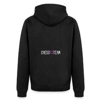 Chess Team - Unisex Premium Organic Zip Hoodie - black - Back - Nico (187cm)
