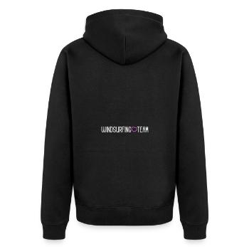 Windsurfing Team - Unisex Premium Bio Zip Hoodie - Schwarz - Hinten - Nico (187cm)