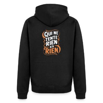 Qui ne tente rien n'a rien - Veste à capuche bio Premium Unisexe - noir - Dos - Nico (187cm)