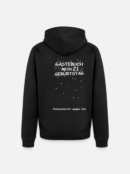 21st Birthday - Unisex Premium Organic Zip Hoodie - black