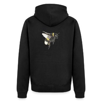 Accents d’abeille à l’aquarelle - Veste à capuche bio Premium Unisexe - noir - Dos - Nico (187cm)