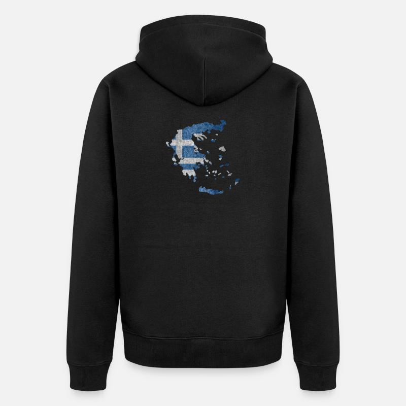 Grèce - drapeau grec - Veste à capuche bio Premium Unisexe - noir