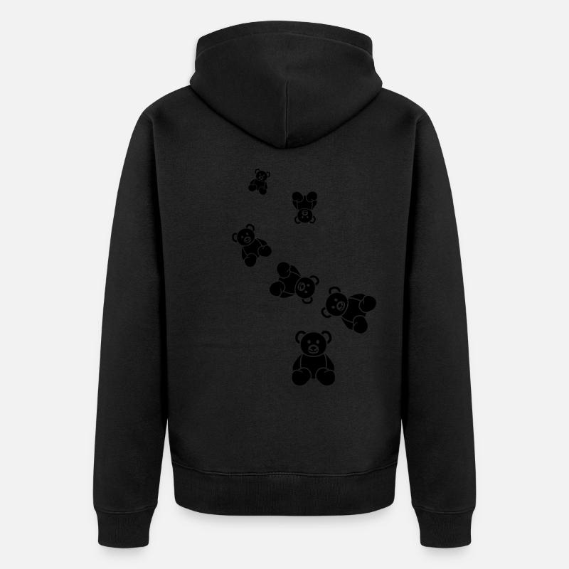 Teddy bear bear - Unisex Premium Organic Zip Hoodie - black