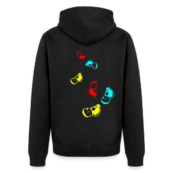 Apfel icon vitamine - Unisex Premium Bio Zip Hoodie - Schwarz - Hinten - Nico (187cm)