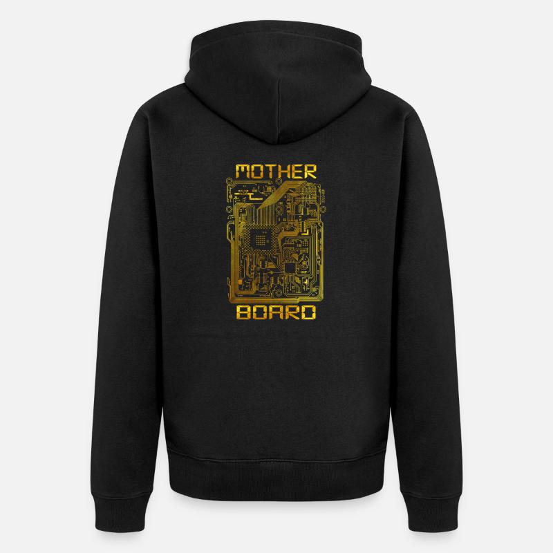 Motherboard Computer Grafik Design - Unisex Premium Bio Zip Hoodie - Schwarz