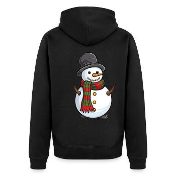 Schneemann Comic - Unisex Premium Bio Zip Hoodie - Schwarz - Hinten - Nico (187cm)