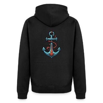Conception d’ancrage - Veste à capuche bio Premium Unisexe - noir - Dos - Nico (187cm)