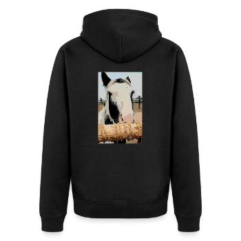 Sweet Tinker Pony - Unisex Premium Bio Zip Hoodie - Schwarz - Hinten - Nico (187cm)