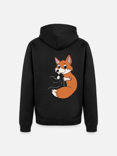 Süßer Fuchs Kinder - Unisex Premium Bio Zip Hoodie - Schwarz