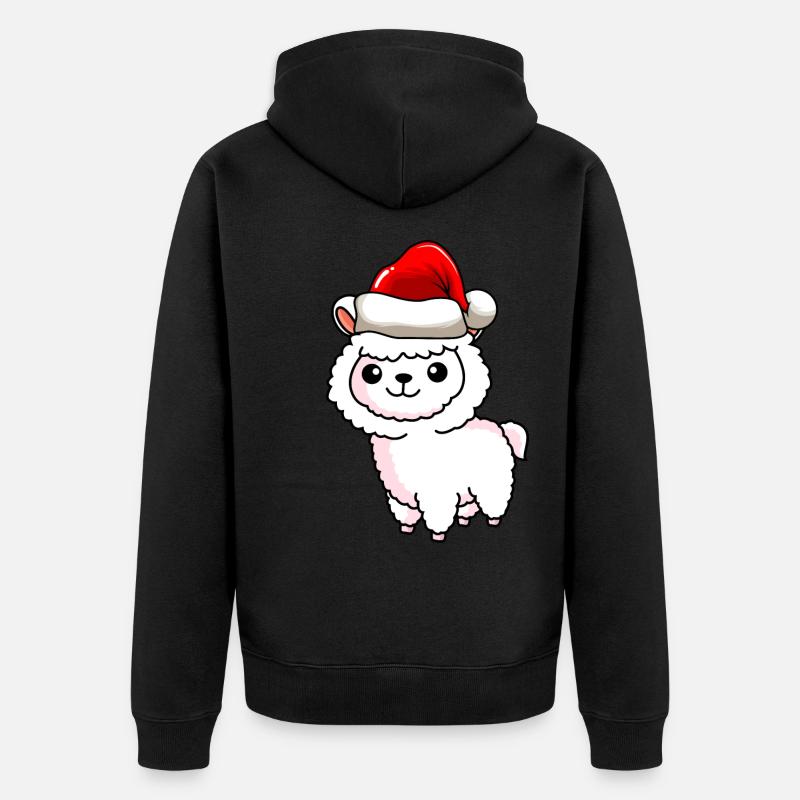 Alpaga Comic Noël - Veste à capuche bio Premium Unisexe - noir