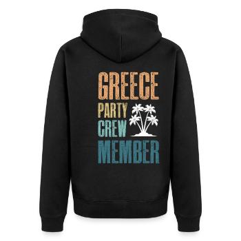 Greece Party Crew - Unisex Premium Organic Zip Hoodie - black - Back - Nico (187cm)