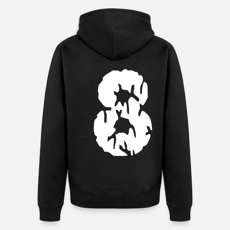 Maillot 8 numéros - Veste à capuche bio Premium Unisexe - noir