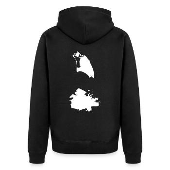 Drapeau de carte d'Antigua-et-Barbuda - Veste à capuche bio Premium Unisexe - noir - Dos - Nico (187cm)