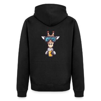 Girafe Après-Ski Bière Bande Dessinée - Veste à capuche bio Premium Unisexe - noir - Dos - Nico (187cm)