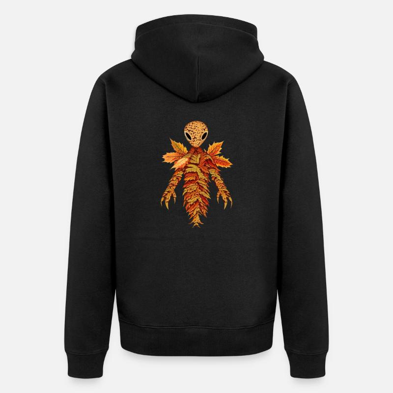 Alien de feuilles d’automne - Veste à capuche bio Premium Unisexe - noir