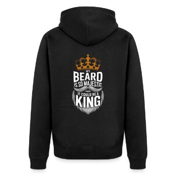 Bart Schnurrbart Bärtige Männer - Unisex Premium Bio Zip Hoodie - Schwarz - Hinten - Nico (187cm)