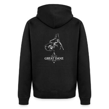 Great Dane Mom Dog Dog Great Dane Wilsigns - Unisex Premium Organic Zip Hoodie - black - Back - Nico (187cm)