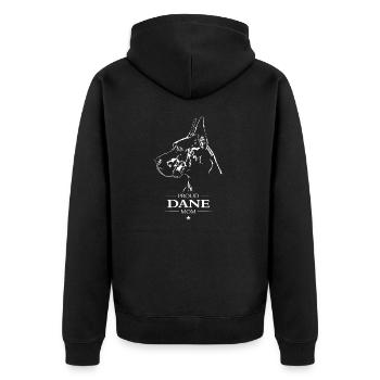 Dane Mom Dog Dog Great Dane Wilsigns - Unisex Premium Organic Zip Hoodie - black - Back - Nico (187cm)