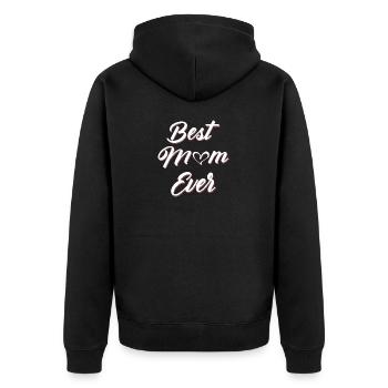 Beste Mama aller Zeiten Geschenke Muttertag von Tochter Sohn - Unisex Premium Bio Zip Hoodie - Schwarz - Hinten - Nico (187cm)