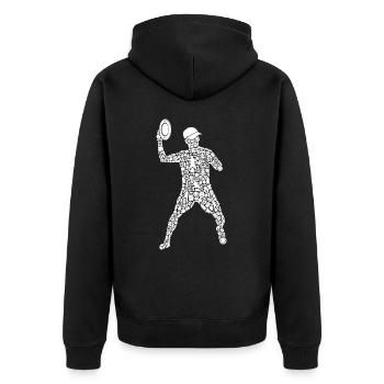 Disc Golf Player Symboles Silhouette Disc Golf - Veste à capuche bio Premium Unisexe - noir - Dos - Nico (187cm)